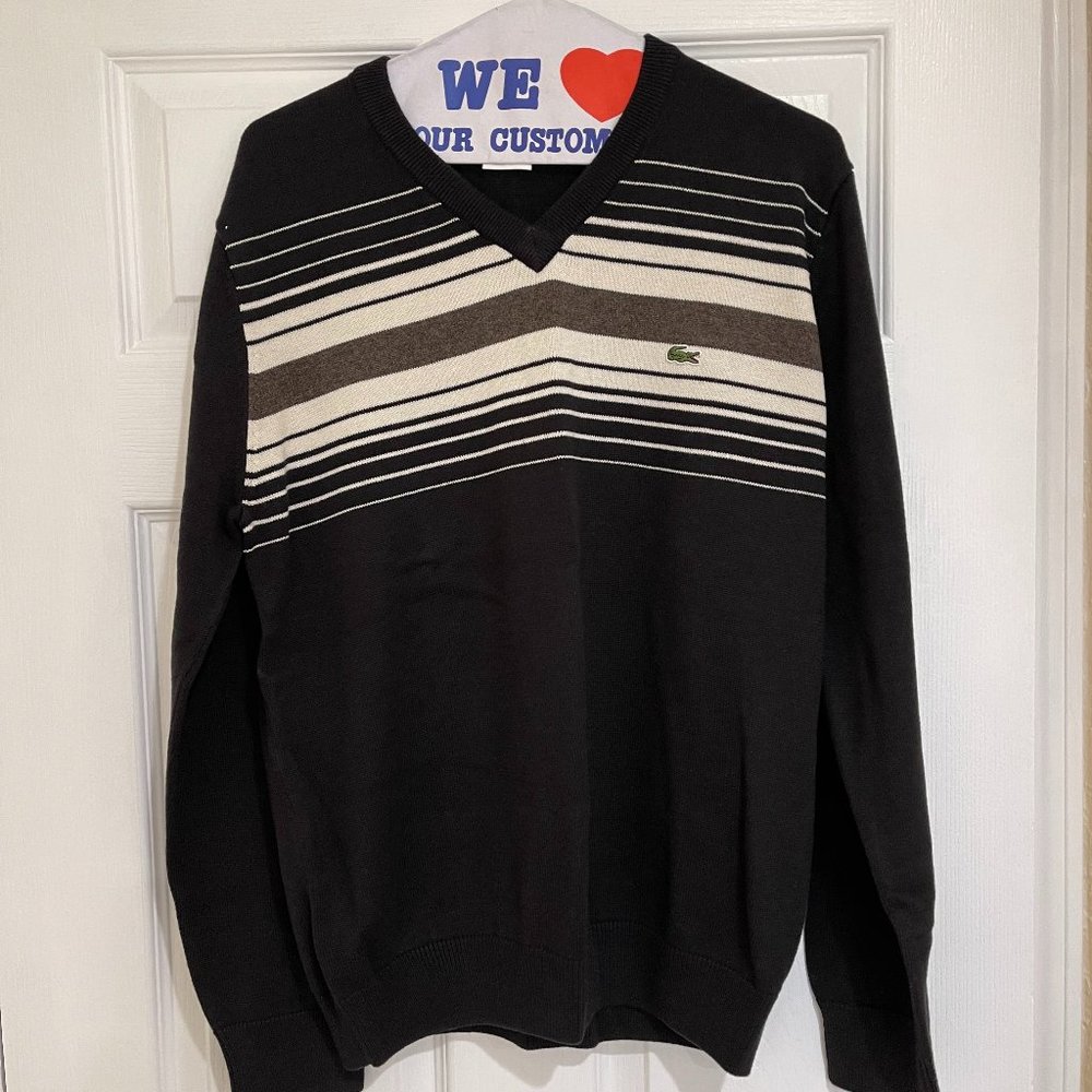 Lacoste Men Black V-Neck Sweater